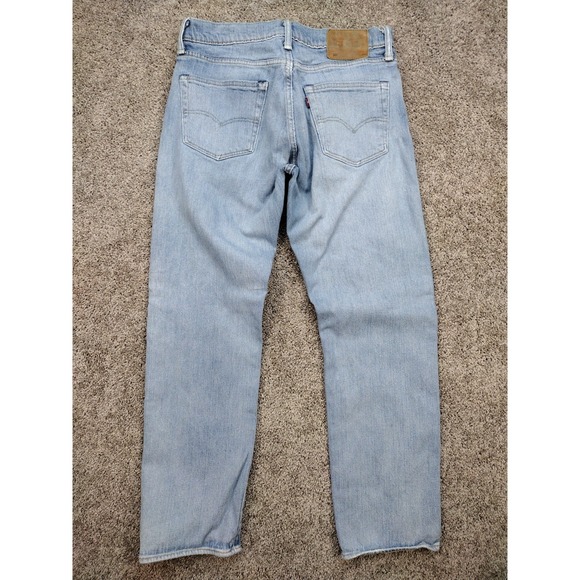 Levis Jeans Mens 32x30 White Oak Cone Denim Pants Light Washout 504 Leather Tag - Picture 4 of 7